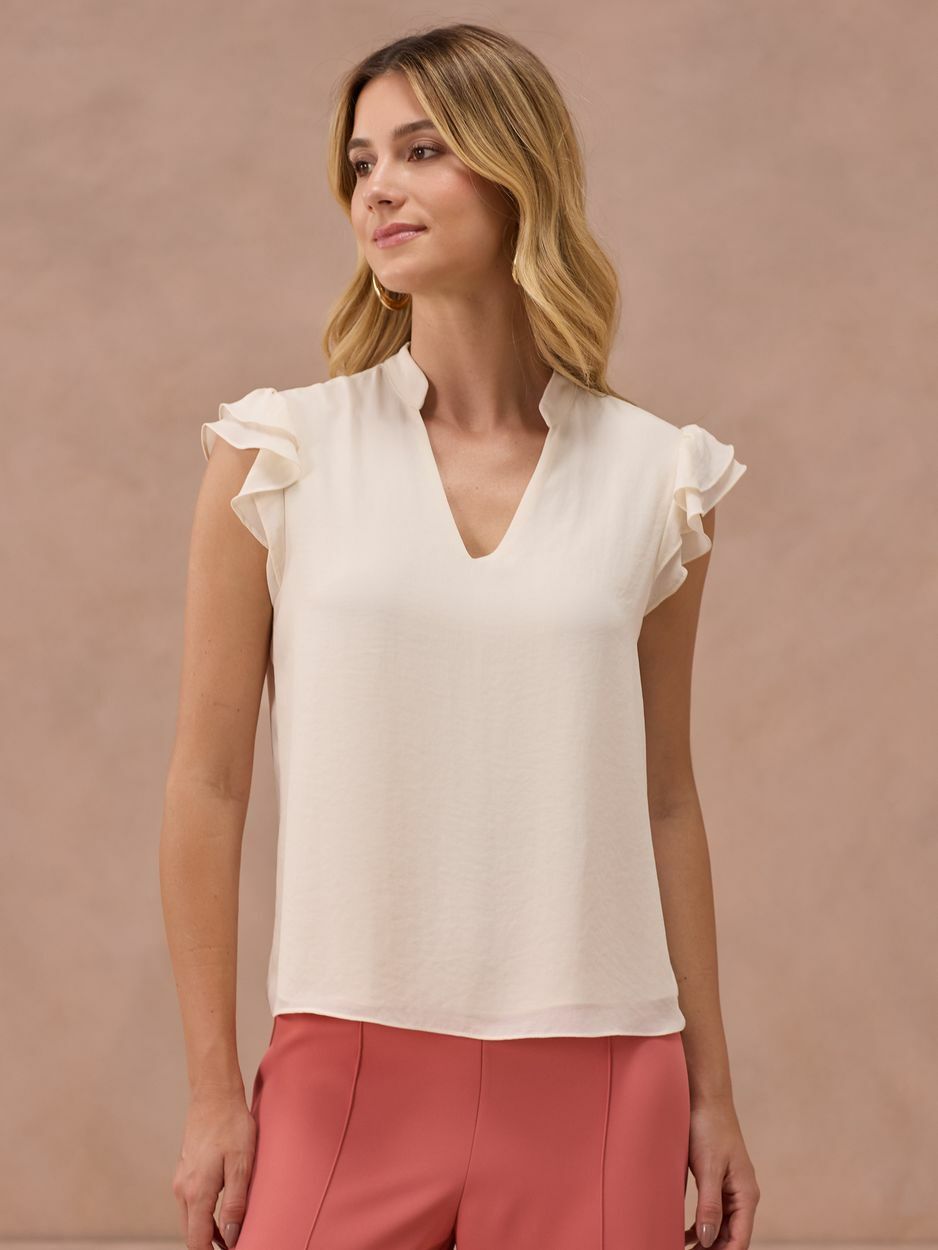 BLUSA MANGA CURTA COM BABADO BL250109