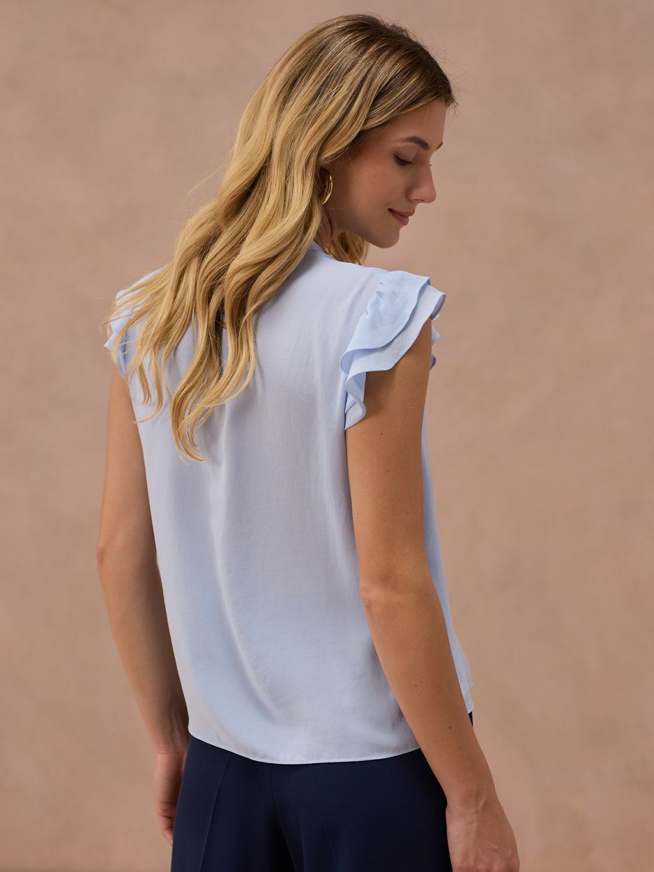 BLUSA MANGA CURTA COM BABADO BL250109