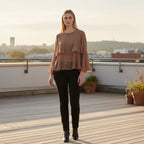 BLUSA CHIFFON DETALHE BABADO 26228700