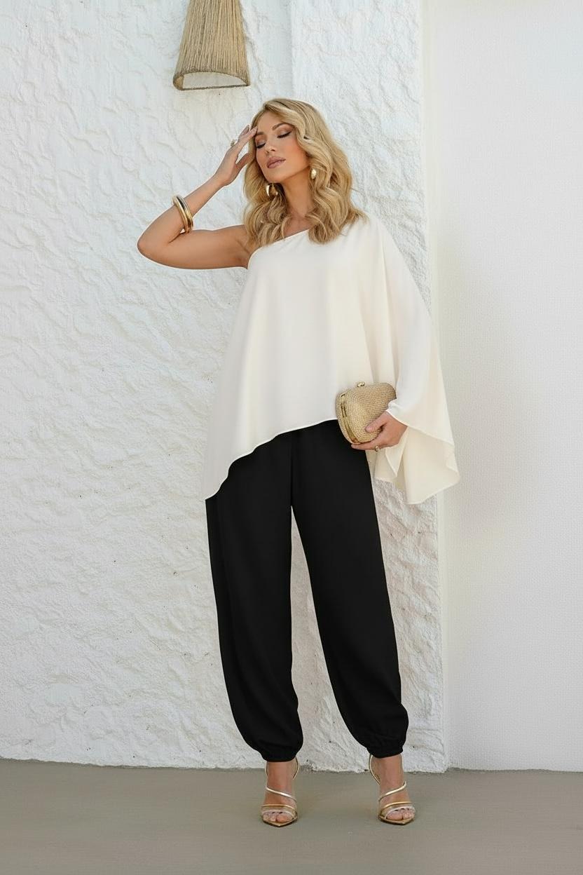 BLUSA VISCOSE ASSIMÉTRICA 14602