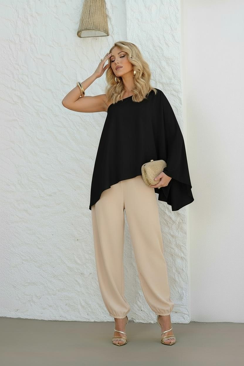 BLUSA VISCOSE ASSIMÉTRICA 14602